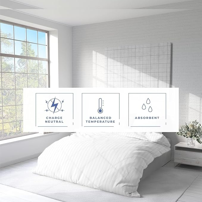 Kotton Culture 3 Pc Twin Size Duvet Cover Set- 100% Egyptian Cotton Sateen 600 TC Ultra Soft Premium Durable Comforter Cover Zipper Closure & Corner Ties (Striped White, Twin/Twin XL 68" X 90")