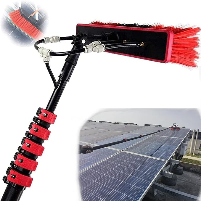 Photovoltaic Panel Cleaning, Window Cleaning Pole, 3.6-10.8M Water Fed Telescopic Brush, Extendable Cleaner Conservatory Roof Cleaning Tools,Cleaning Photovoltaic,6m