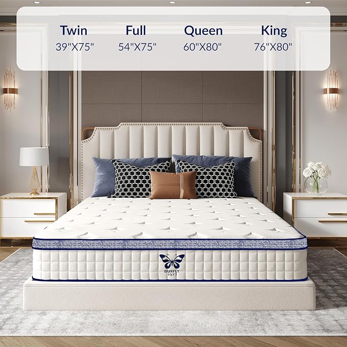 Full Mattress, 12 Inch Hybrid Mattress in a Box, Memory Foam and Individual Pocket Springs, Medium Firm Comfort, Motion Isolation, Ideal for All Sleep Positions, CertiPUR-US Certified