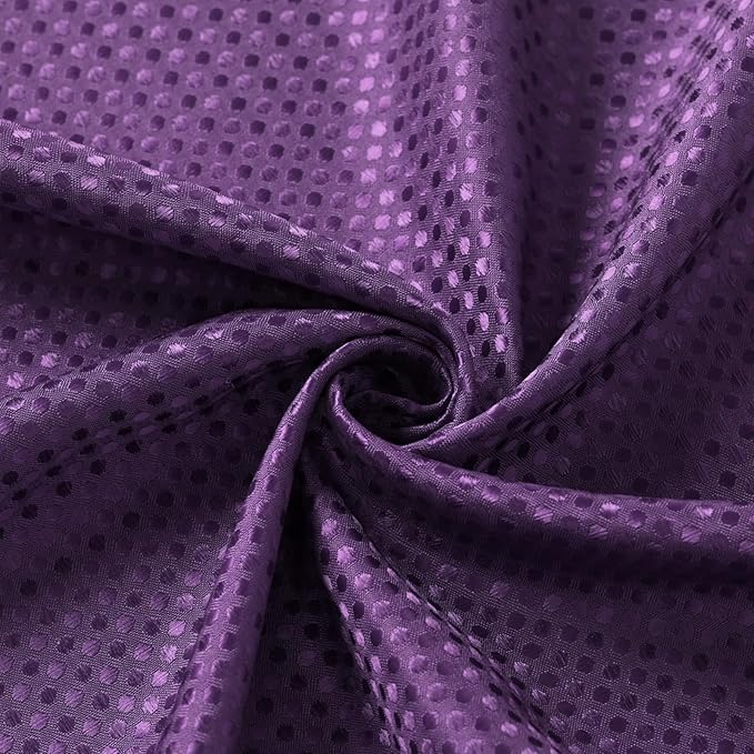 3 in 1 Shower Curtain Set, Purple Waffle Shower Curtain and PEVA Liner Set with 12 Stainless Steel Shower Curtain Hooks, Waterproof Fabric Shower Curtains for Bathroom, 72 W x 72 H