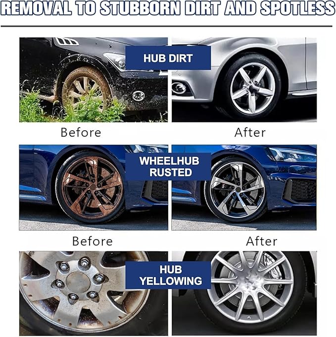 2025 Upgraded Bronze Bomber Wheel Cleaner, Tire Cleaner,- Safe on Chrome and All Wheel Finishes - Brake Dust, Dirt, Browning, Grease, and Grime Remover (US Stock) (8)