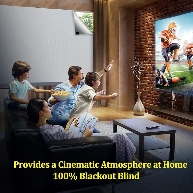 FADOTY Blackout Curtains for Bedroom, Portable 100% Black Out Window Cover Film