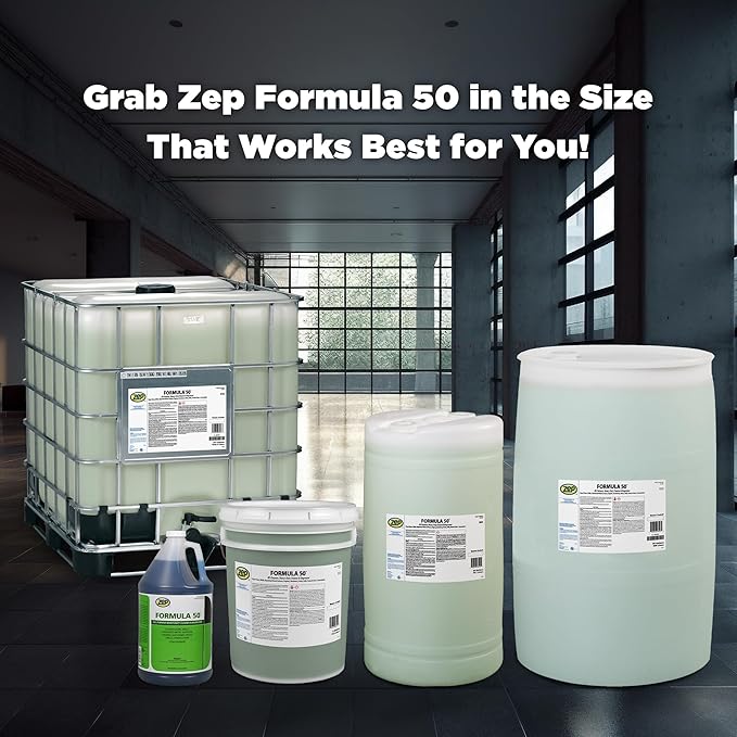 Zep Formula 50 Cleaner and Degreaser- 20 Gallon (Each) 85950 - All-Purpose, Heavy-Duty, Use on Floors, Walls, Unpainted Metal Surfaces, Engines, Grills, Ovens and Fans