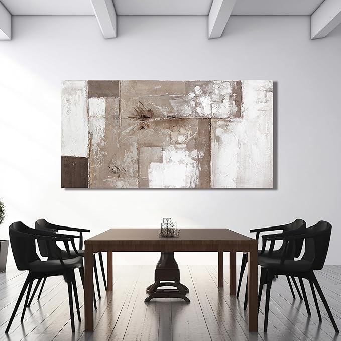 YISXINOAG Large Abstract Wall Art For Living Room Decor Grunge Room Decor Art Canvas Art Wall Decor 29" X 58" Painting Brown Grey And White Wall Art For Bedroom Home Office Dining Room Decoration