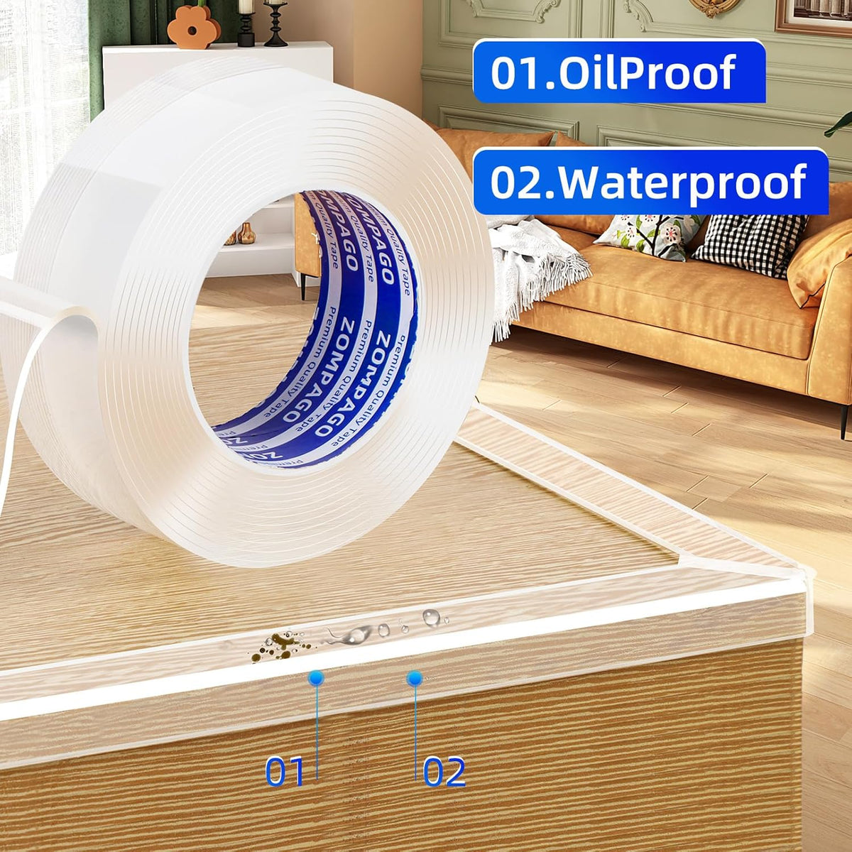 Clear Soft Corner Protectors for Furniture Strip,2in x9.84FT,2 Rolls,Sharp Edge & Table Bumper,Window Edge,Wall Protector, Soft Corner Guards Safe for Proof,Table Corner Protectors in Family