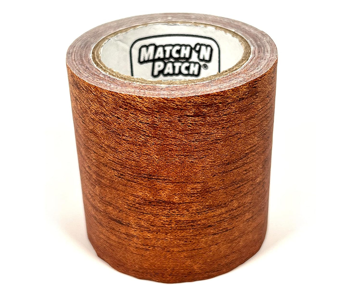 MATCH 'N PATCH Realistic Wood Grain Repair Tape - Durable Multi-Use Adhesive Tape for Furniture, Floors, Cabinets, Windows, Doors, RV, Home Decor & DIY Projects - Mahogany, 2.25 inch x 15 feet