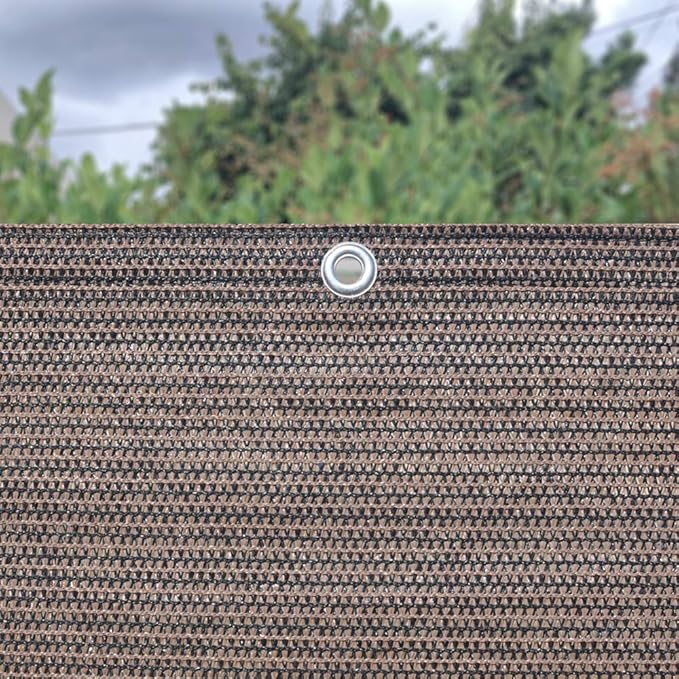 Alion Home© Elegant Privacy Screen Windscreen Mesh for Backyard Deck, Patio, Balcony, Fence, Pool, Porch, Railing. (5' x 50', Mocha Brown)