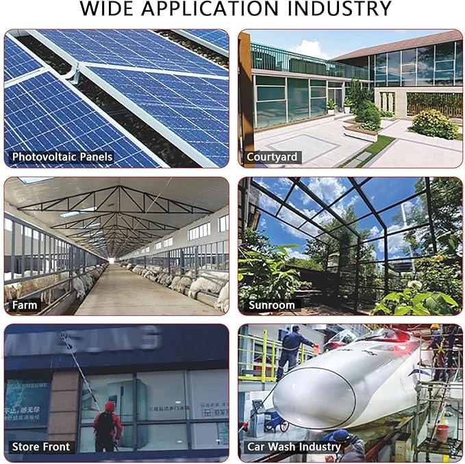 Photovoltaic Solar Panel Cleaning, Telescopic Window Clean, Extension Pole Cleaning for Trucks / 70cm Brush Head Roof Cleaning Tools,3.6M