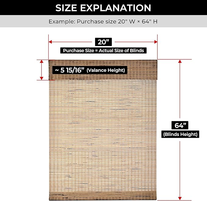 UNISHADES Cordless Bamboo Roman Shades