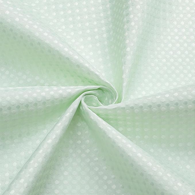 3 in 1 Shower Curtain Set, Mint Green Waffle Shower Curtain and PEVA Liner Set with 12 Stainless Steel Shower Curtain Hooks, Waterproof Shower Curtains for Bathroom, 72 W x 72 H
