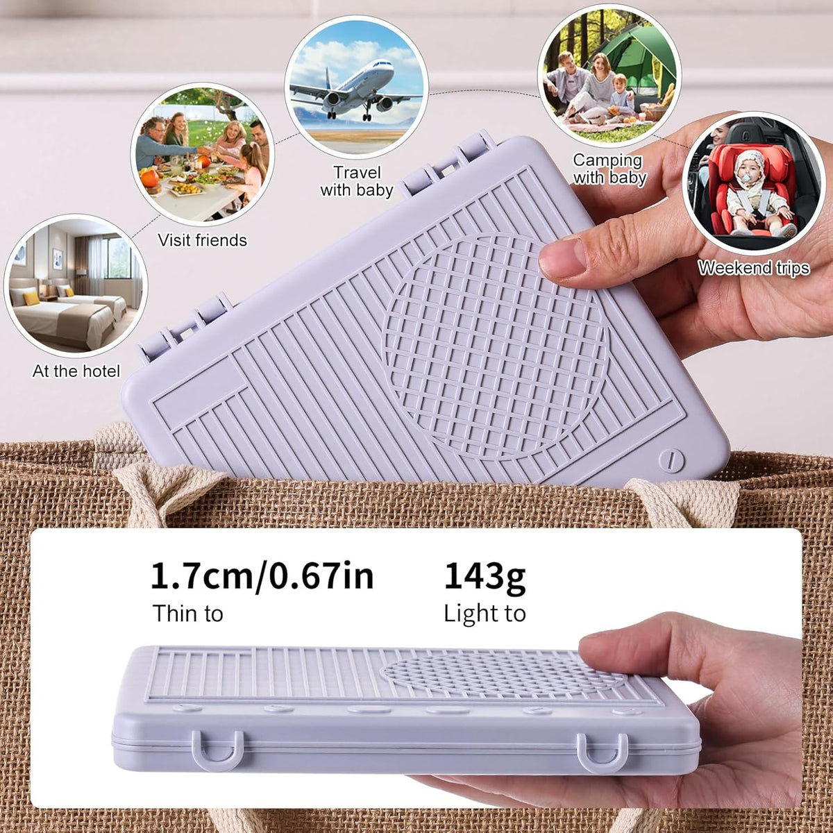 Baby Bottle Drying Rack -Travel Baby Bottle Drying Rack Set, Cleaner Kit with Silicone Bottle Brush,Straw Brush, Suitable for Home use or Traveling with Babies, Camping(Gray) 