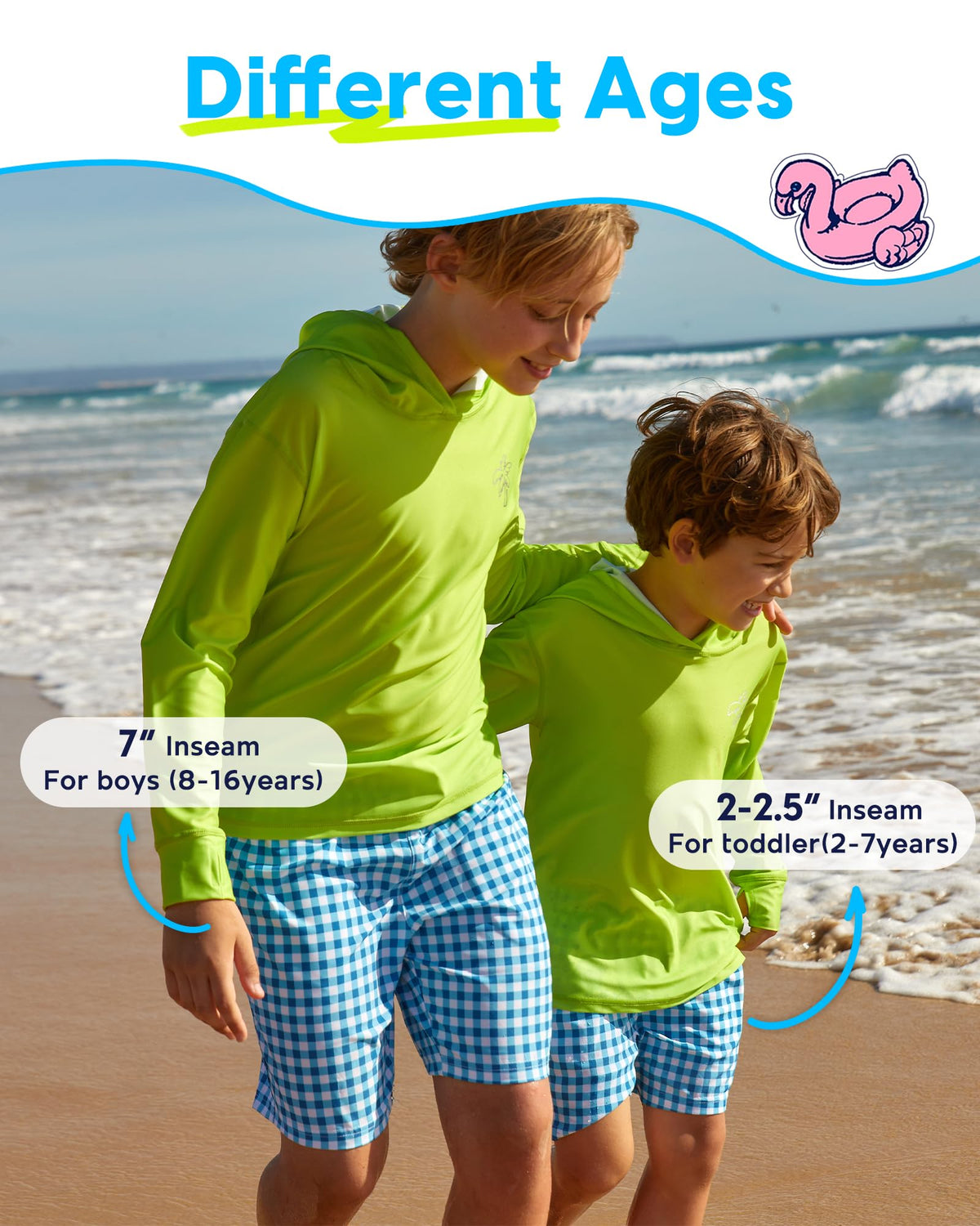 maamgic Boys Swim Trunks with Compression Liner 4-Way Stretch Quick Dry Bathing Suit Toddler Beach Shorts Blue White Stripes 14-16 Years