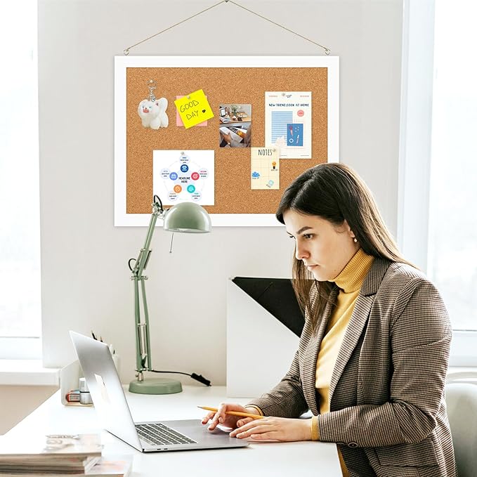 2-Pack Double-Sided Cork Board, Picture Display Vision Board Kit Corkboards