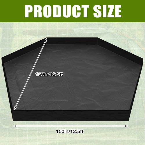 Tinideya 12.5 ft Removable Tent Footprint Mat Tarp Waterproof Camping Tent Tarp Floor for Pop Up Screen Tent, Gazebo, Hiking, Backpacking, Hammock, Beach Accessory
