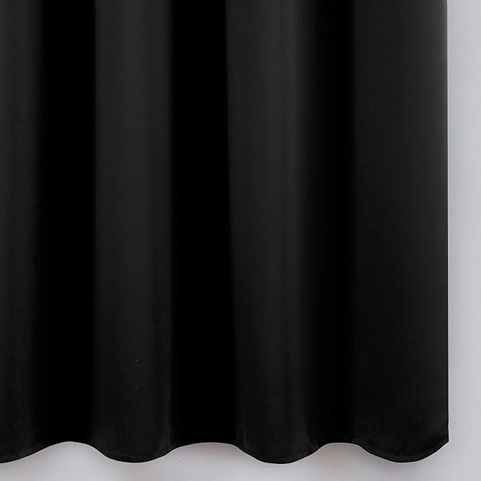 LEMOMO Black Thermal Blackout Curtains/52 x 95 Inch/Set of 2 Panels Room