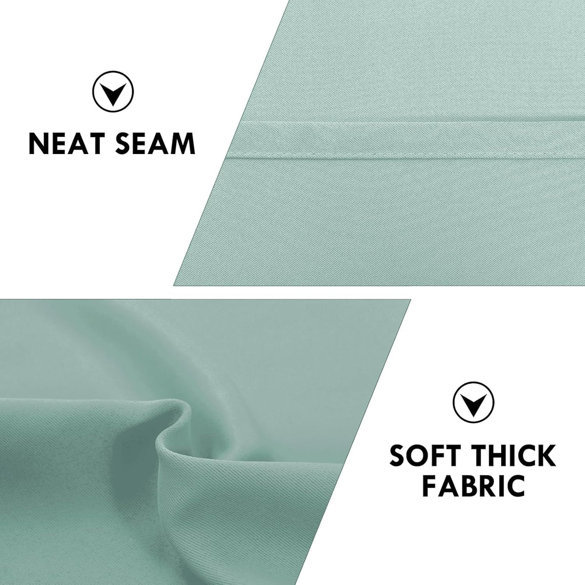 DWCN Blackout Curtains for Living Room Thermal Insulated, Energy Saving & Noise Reducing Bedroom Curtains, Sage Green, W 70x L 63 Inch, Set of 2 Rod Pocket Curtain Panels