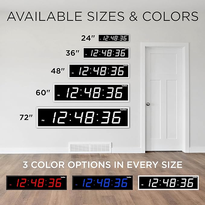 Ivation Oversized 36" Large Digital LED Clock | Big Digital Clock