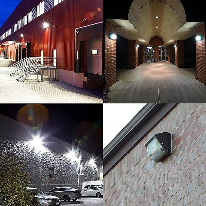 LED Wall Pack Light with Dusk to Dawn Photocell, 80W 10500LM 5000K Daylight