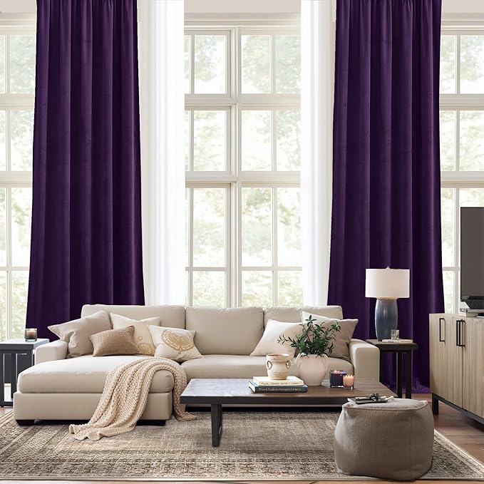 NICETOWN Purple Blackout Curtains
