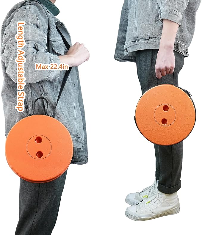 Boreeman Upgraded Folding Stool Lightweight Yet More Sturdy with Load Capacity 400lbs Portable Collapsible Stool for Camping Fishing Hiking BBQ (All Orange)