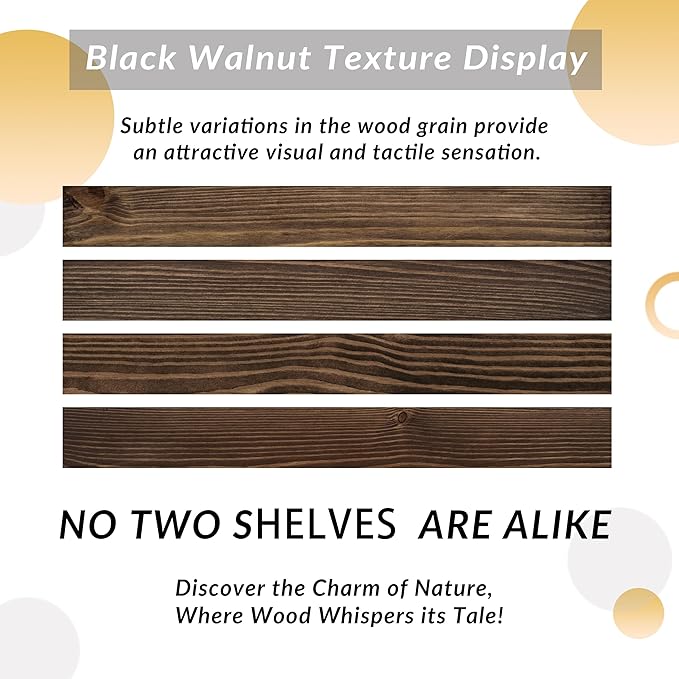 72 Inch Floating Shelves Set of 2, 8-in Deep High End Real Solid Wood Floating