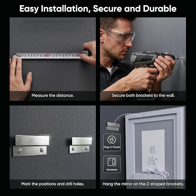 Antok 30"x 36" LED Bathroom Mirror