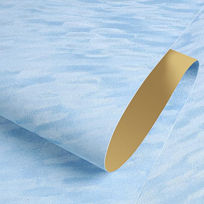 ReWallpaper 30in x 16.5ft Blue Textured Wallpaper Stick and Peel Crushed Velvet