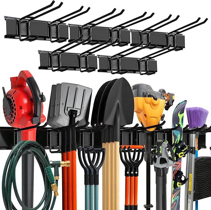 TIDYME Garage Wall Organizer | 80" Heavy-Duty Tool Storage Rack | Adjustable