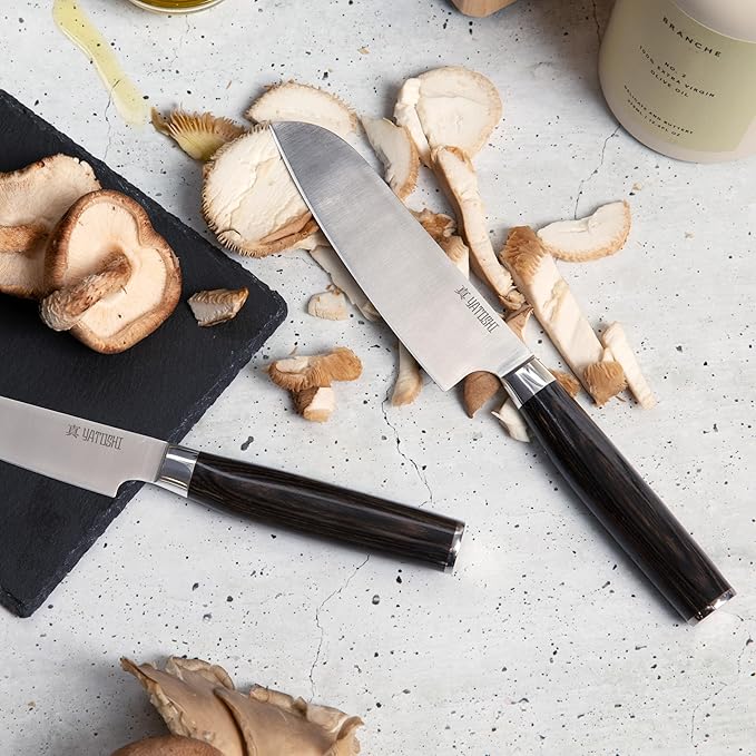 Yatoshi Kitchen Knife Set - 7 Piece, Ultra Sharp High Carbon Stainless Steel, Hidden Tang with Pakkawood Handles