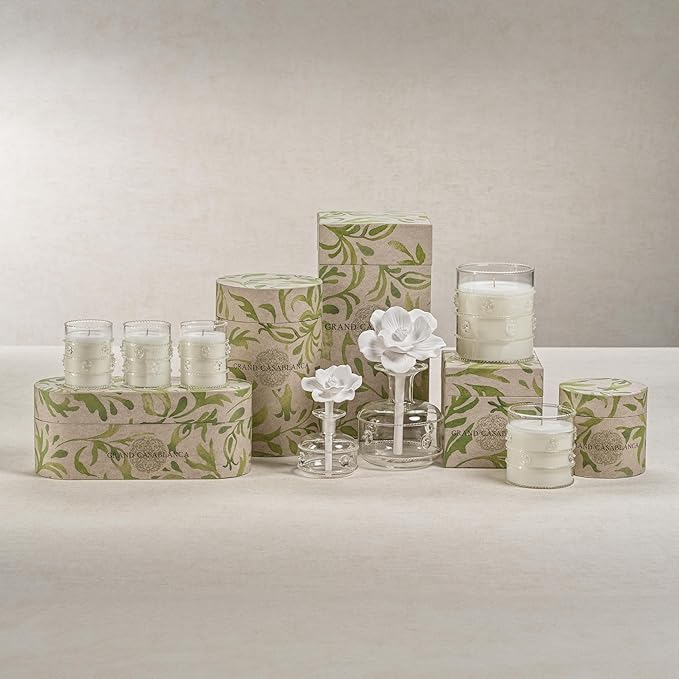 Zodax Grand Casablanca Glass Jar Scented Candle for Home Decor - Single-Wick Candle Ideal for Kitchen and Bathroom - Makes a Great Gift for Women and Men - Lily of The Valley - 12 Oz.