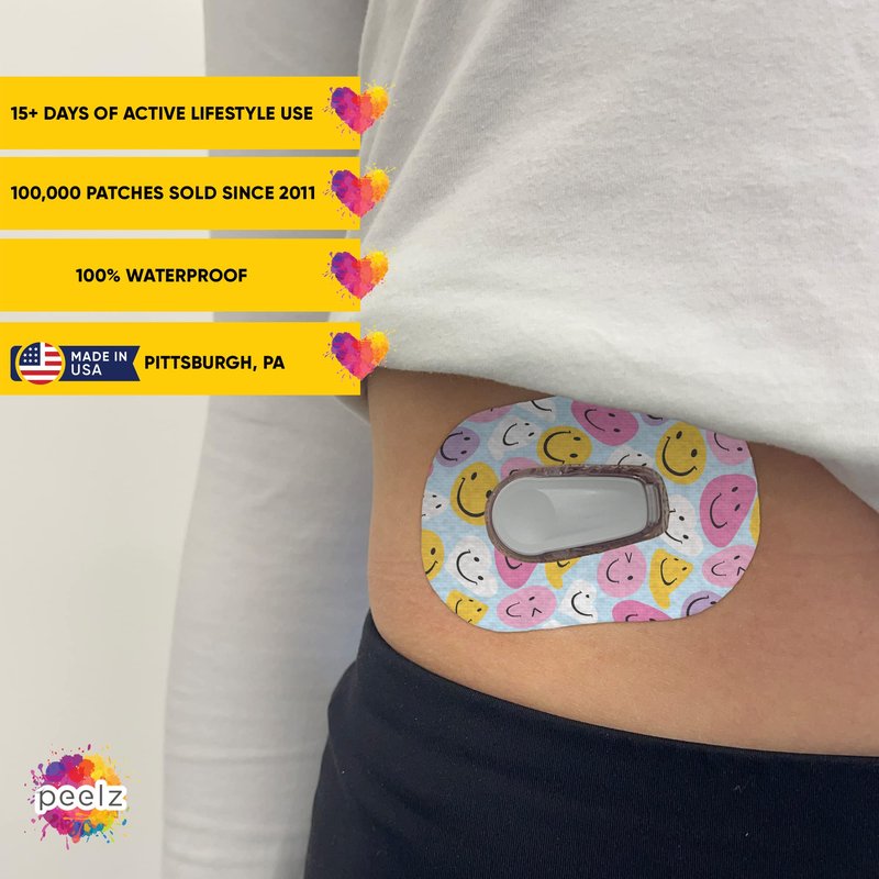 Peelz Dexcom G6 Over Patches – Strong & Waterproof CGM Covers for Active Lifestyles | Keeps Sensor Secure During Workouts, Swimming & Sleep | Long-Lasting, Skin-Friendly Stelo Adhesive (14+ Days)
