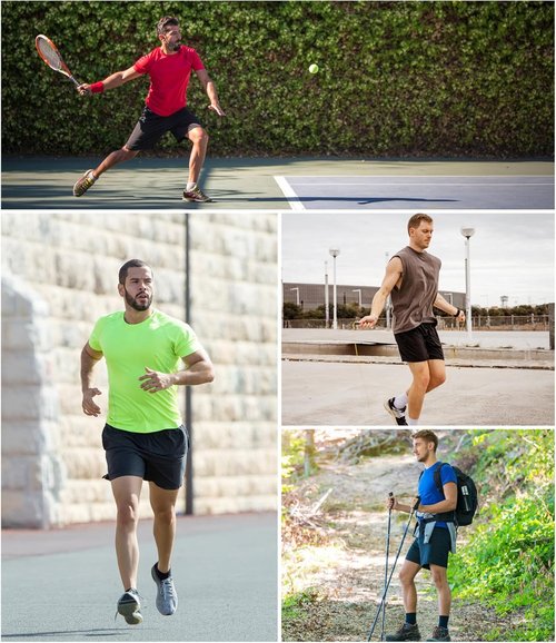 Kinglaman Men's 2-in-1 Running Shorts - Quick Dry Athletic Gym Shorts with Pockets | 4 Pack