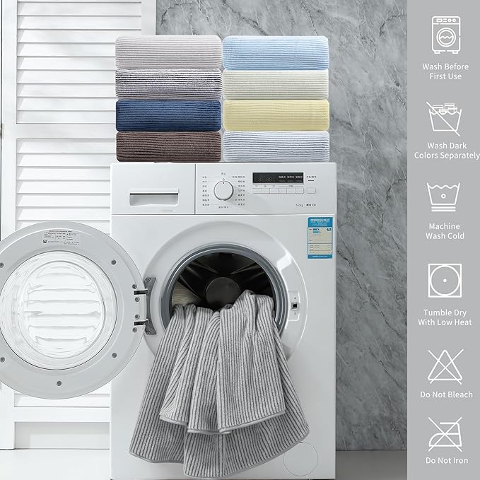 4 Piece Bath Towel Set 35"x70"Oversized Bath Towel for Bathroom Ultra Soft Fluffy Extra Large Bath Sheet Luxury Premium Bathroom Towel Highly Absorbent Quick Dry Shower Towel for Hotel Spa,Grey