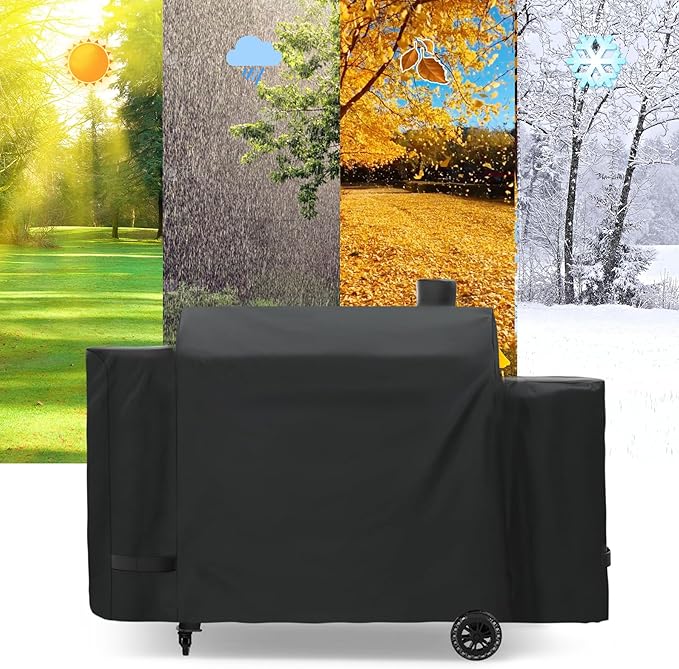 Grill Cover for Pit Boss 1100 Pro Series 1260 Triple-Function Combo Grill PB1100PSC2,PB1100PSC1,Sportsman 1230,Competition 1230CS1,Navigator 1230G Pellet Grill,Heavy Duty Waterproof Smoker Cover,Black