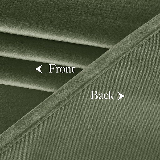 NICETOWN Sage Green Velvet Backdrop Curtains 144 inches Long 2 Panels, Wall