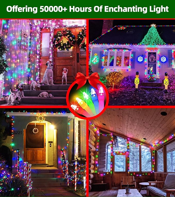 750 LED Chrstmas Lights, 240ft Outdoor Christmas String Lights with 12 Modes, Multicolor LED String Lights with Timer Dimmable Waterproof for Tree Fence Garden Xmas Wedding Party Decor Multicolor