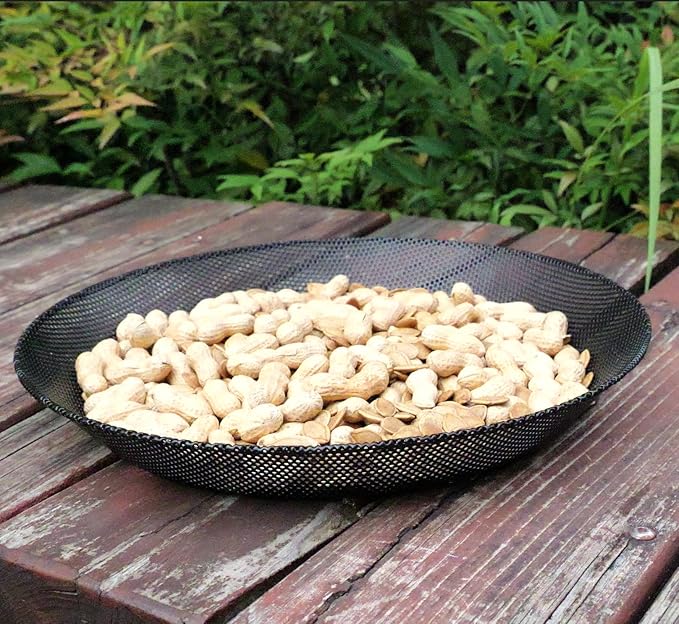 2pcs Metal Round Bird Feeders Tray, Wild Birds Seed Feeder, Mesh Tray Outdoor Accessory for Humming Bird Feeders Station
