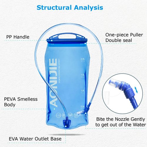 YAPJEB Hydration Bladder, BPA Free, 1L/1.5L/2L/3L, Portable Water Reservoir for Running, Hiking, Climbing, Cycling (PEVA, 3L)