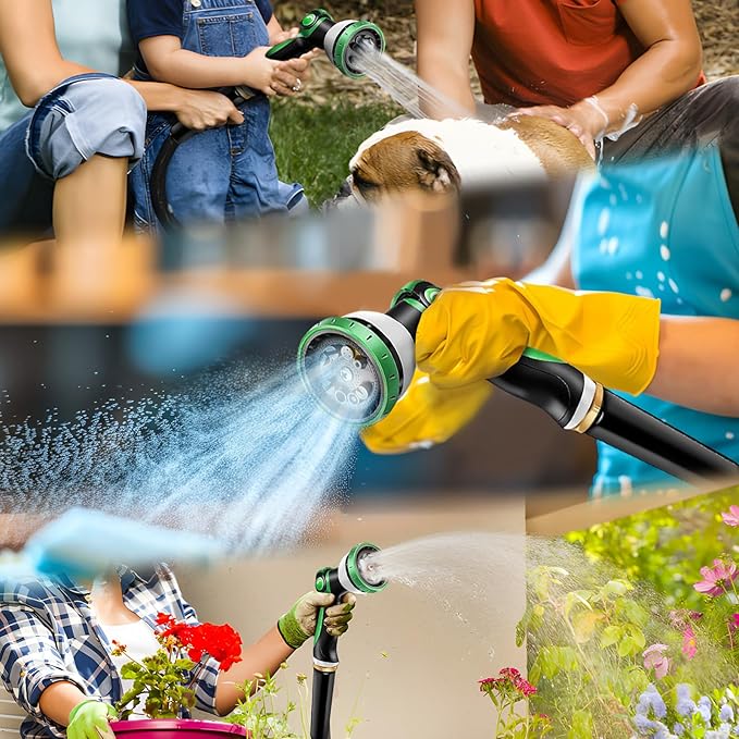 Relxitl Garden Hose 75 FT, Heavy Duty Water Hose with Aluminum Fittings, Puncture Proof All-weather, Ultra-Lightweight and Flexible, Watering and Cleaning for Outdoor