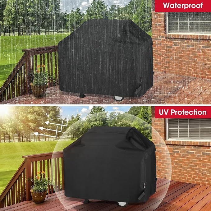 Unicook Heavy Duty Waterproof Barbecue Gas Grill Cover, 65-inch BBQ Cover, Special Fade and UV Resistant Material, Durable and Convenient, Fits Grills of Weber Char-Broil Nexgrill Brinkmann and More