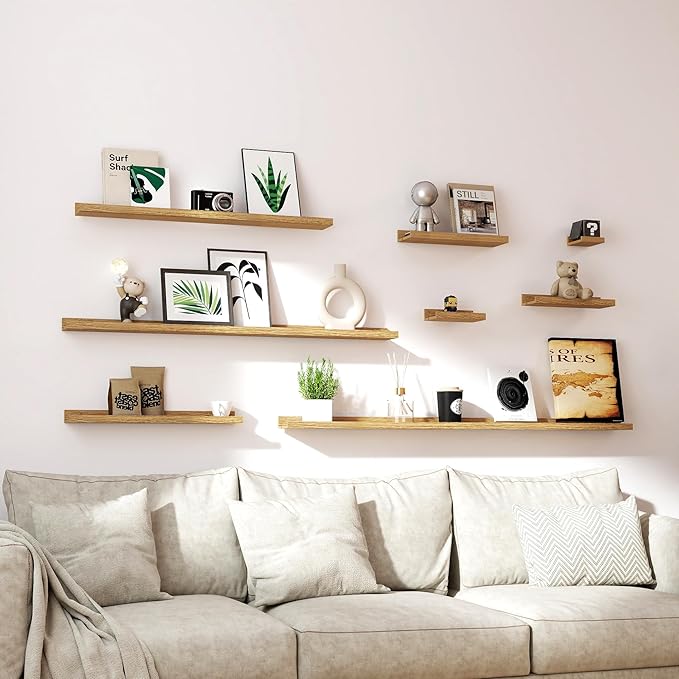 Long Floating Shelves for Wall Decor, Long Wall Mounted Storage Shelf for