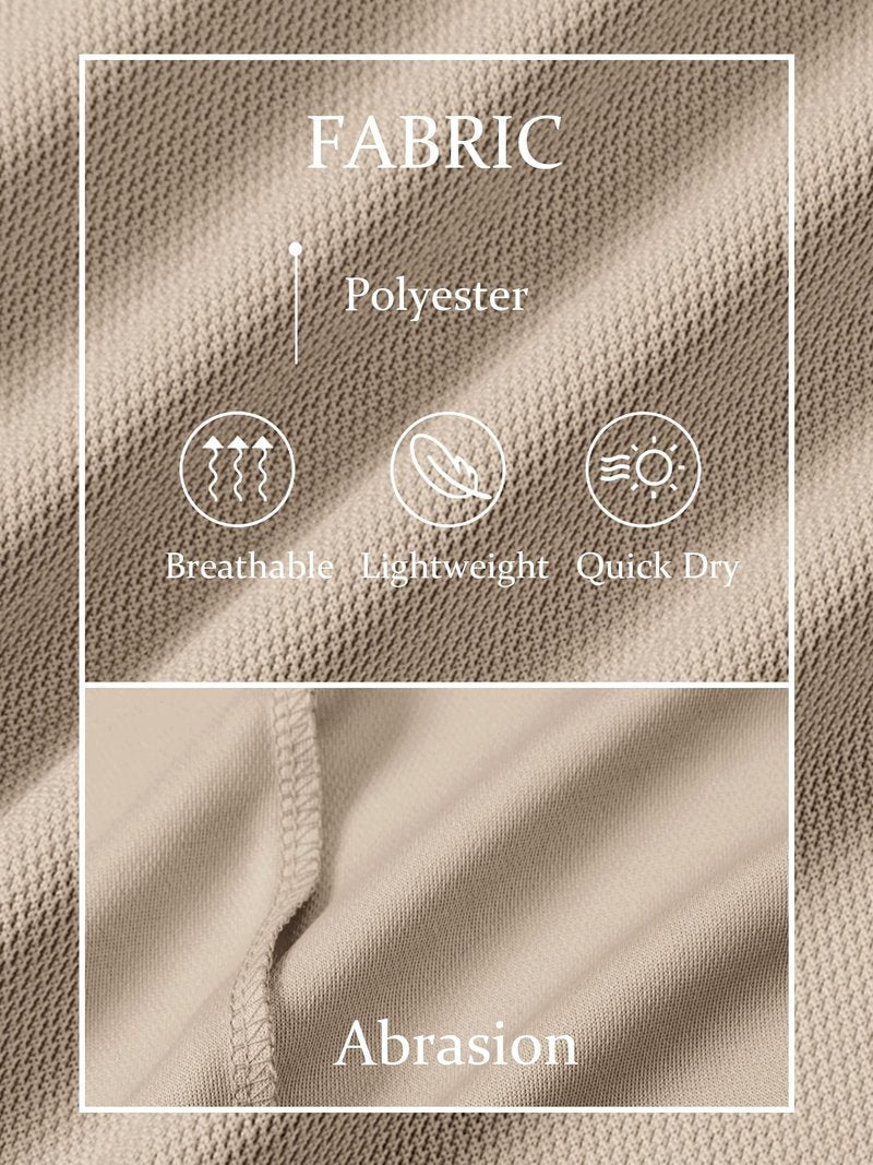 TACVASEN Mens Golf Shirt Dry Fit Mens Polo Shirts Short Sleeve Performance Golf Polos for Men with Collar Work Shirts Khaki, XL