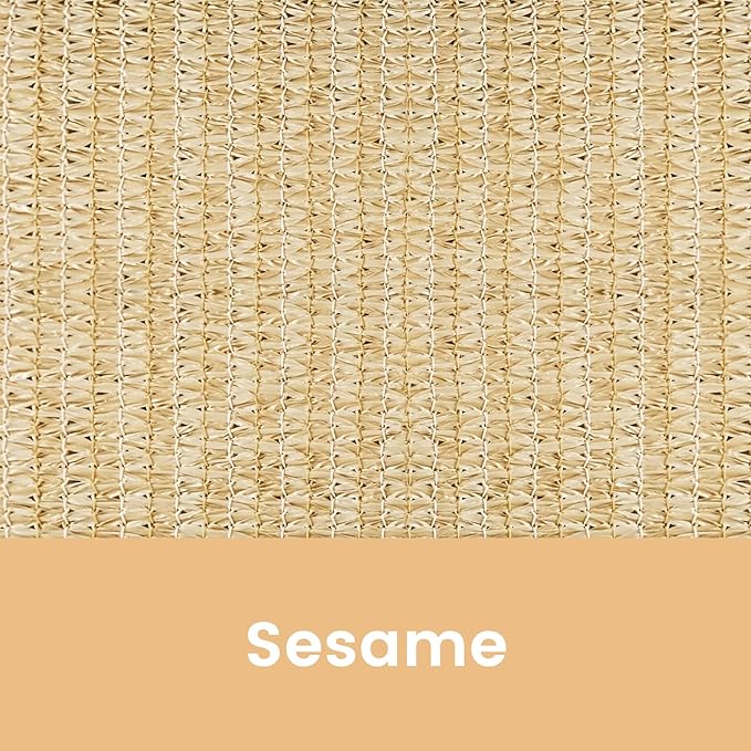 6'W x 8'H Sesame Patio Shades Roll up Outdoor Roller Shade Crank Wand Blind