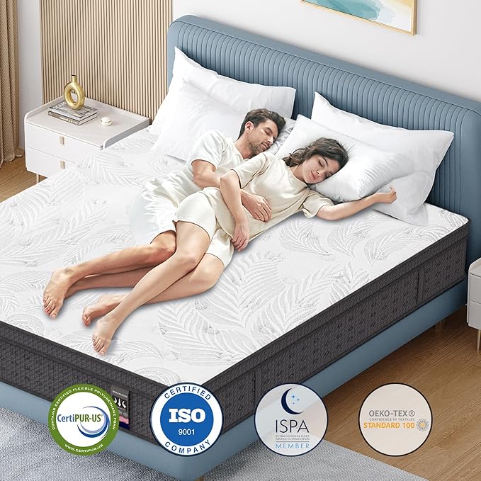 Twin XL Mattress 14 Inch,Memory Foam Mattress with Pocket Spring, Soft & Comfortable Medium Plush, Motion Isolation, Pressure Relief, CertiPUR-US Certified (80"*39"*14")