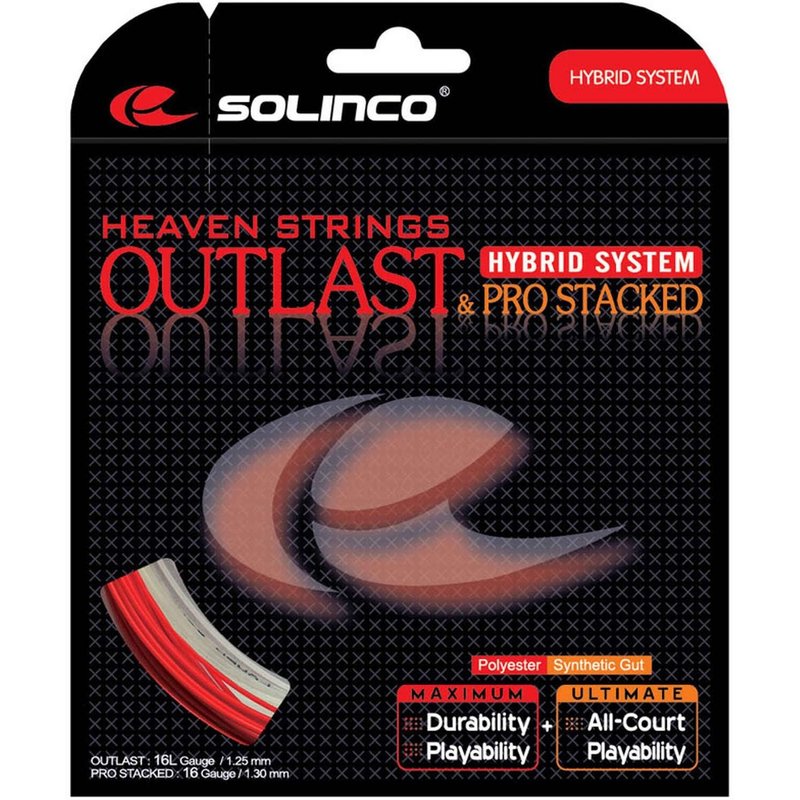 Solinco Outlast+Pro-Stacked Hybrid Tennis String Set-17+16