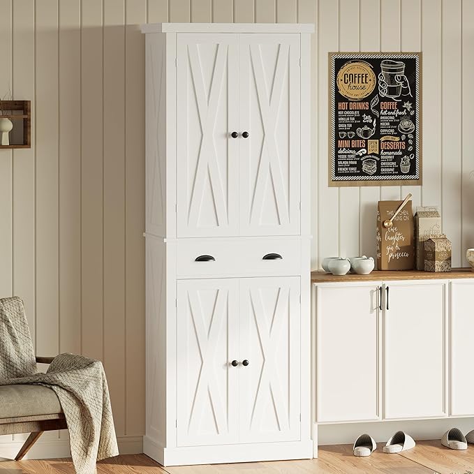 IRONCK Kitchen Pantry Storage Cabinet 72.6" H x 24" W,