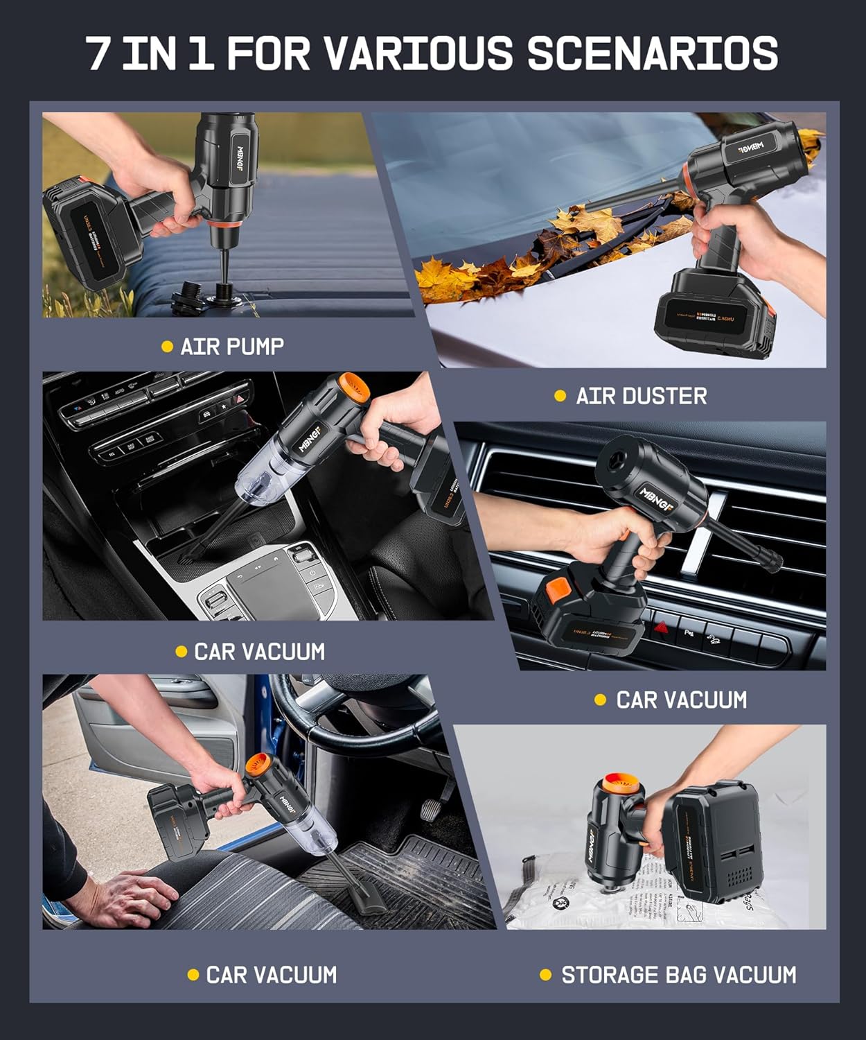 Car Vacuum Portable Cordless,35000PA High Power Suction & Blower, Cordless Handheld Vacuum Cleaner for Car, Home, Office, Pet(Dazzling Black)