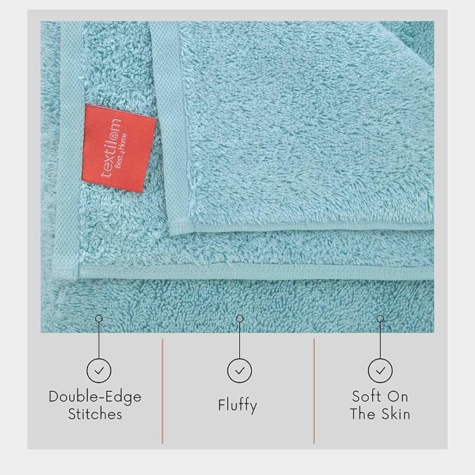 TEXTILOM 100% Turkish Cotton Oversized Luxury Bath Sheets, Jumbo & Extra Large Bath Towels Sheet for Bathroom and Shower with Maximum Softness & Absorbent (40 x 80 inches)- Aqua