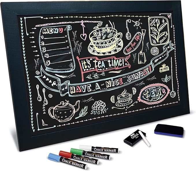 Magnetic Wall Chalkboard, Extra Large Size 20" x 30", Wood Frame, Chalkboard