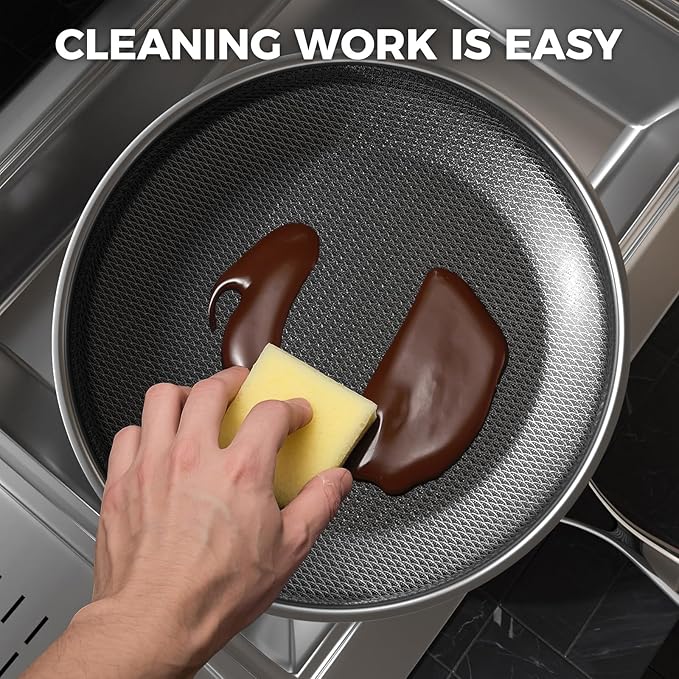 Non Stick Frying Pans,Hybrid Nonstick 11 Inch Frying Pan,Stay-Cool Handle,PFAS PFOA PTFE Free,Nonstick Frying Pan,Dishwasher-Friendly,Oven-Safe,Works on Ceramic and Gas Cooktops